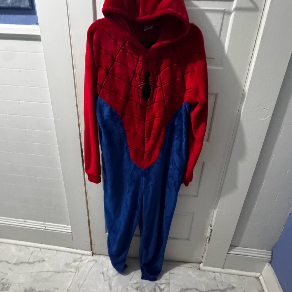Spiderman Themed Red and Blue Men's Onesie